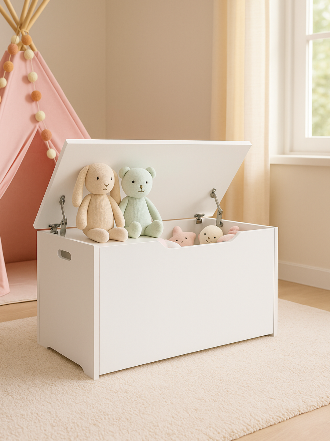 Alex White Classic Kids Toy Storage Box Chest