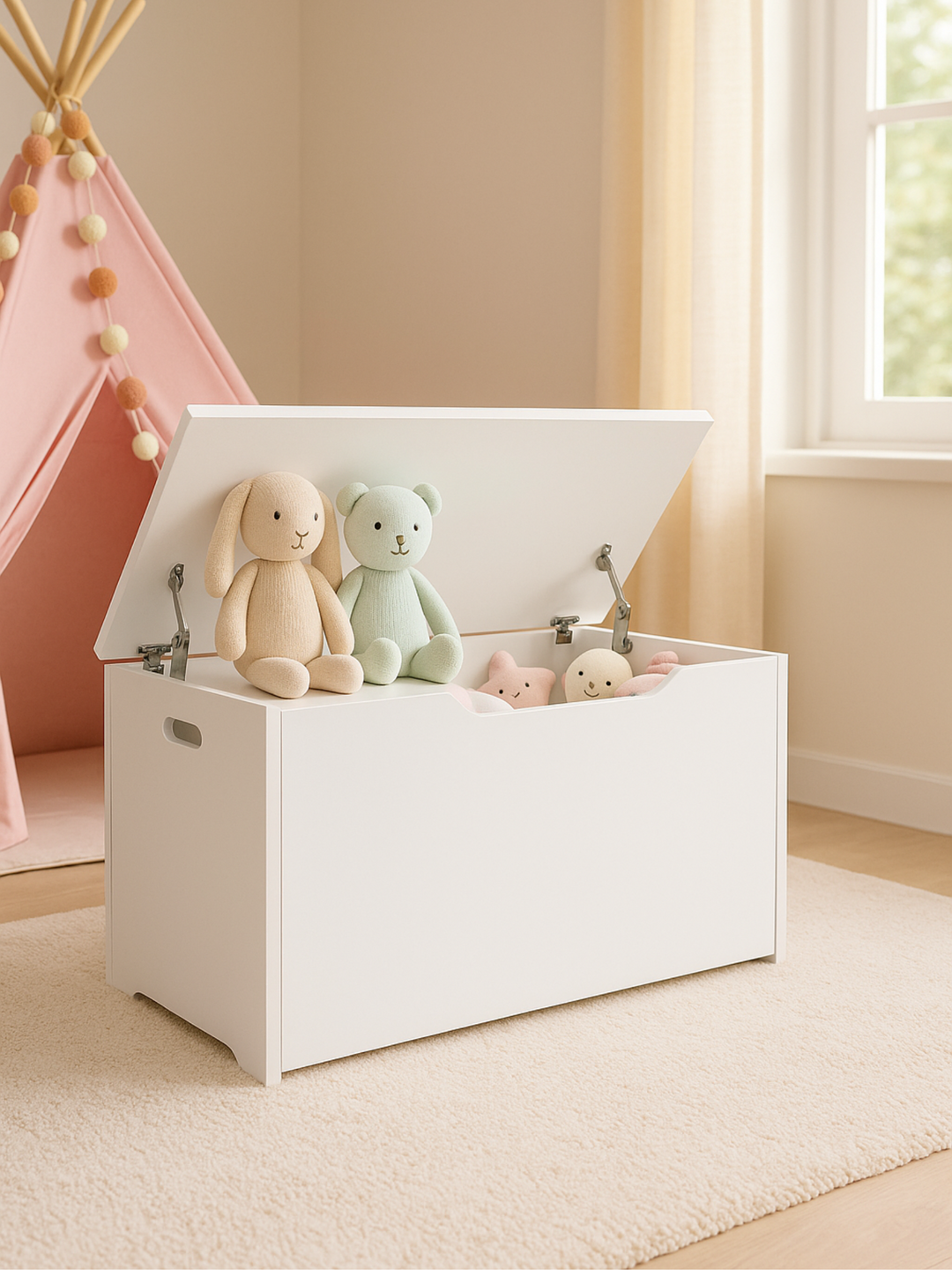 Alex White Classic Kids Toy Storage Box Chest