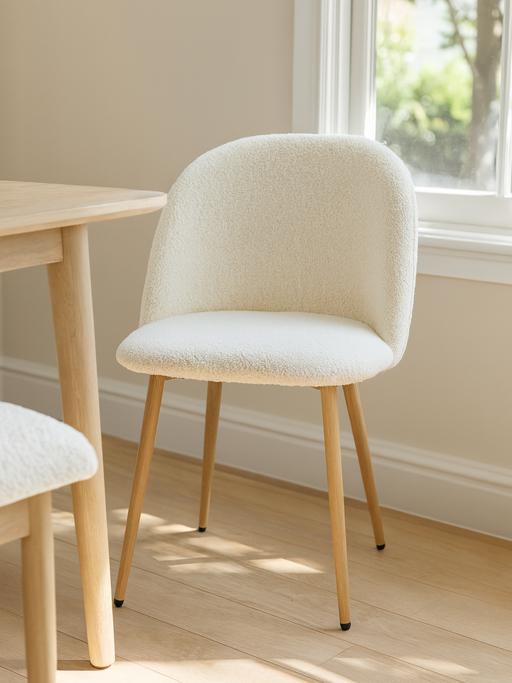 Lola Classic White & Natural Dining Chair 2pcs