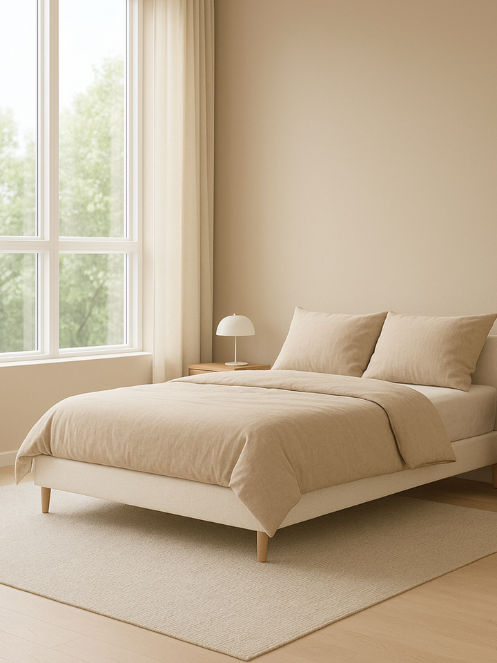 Emma Classic White Boucle Bed Base