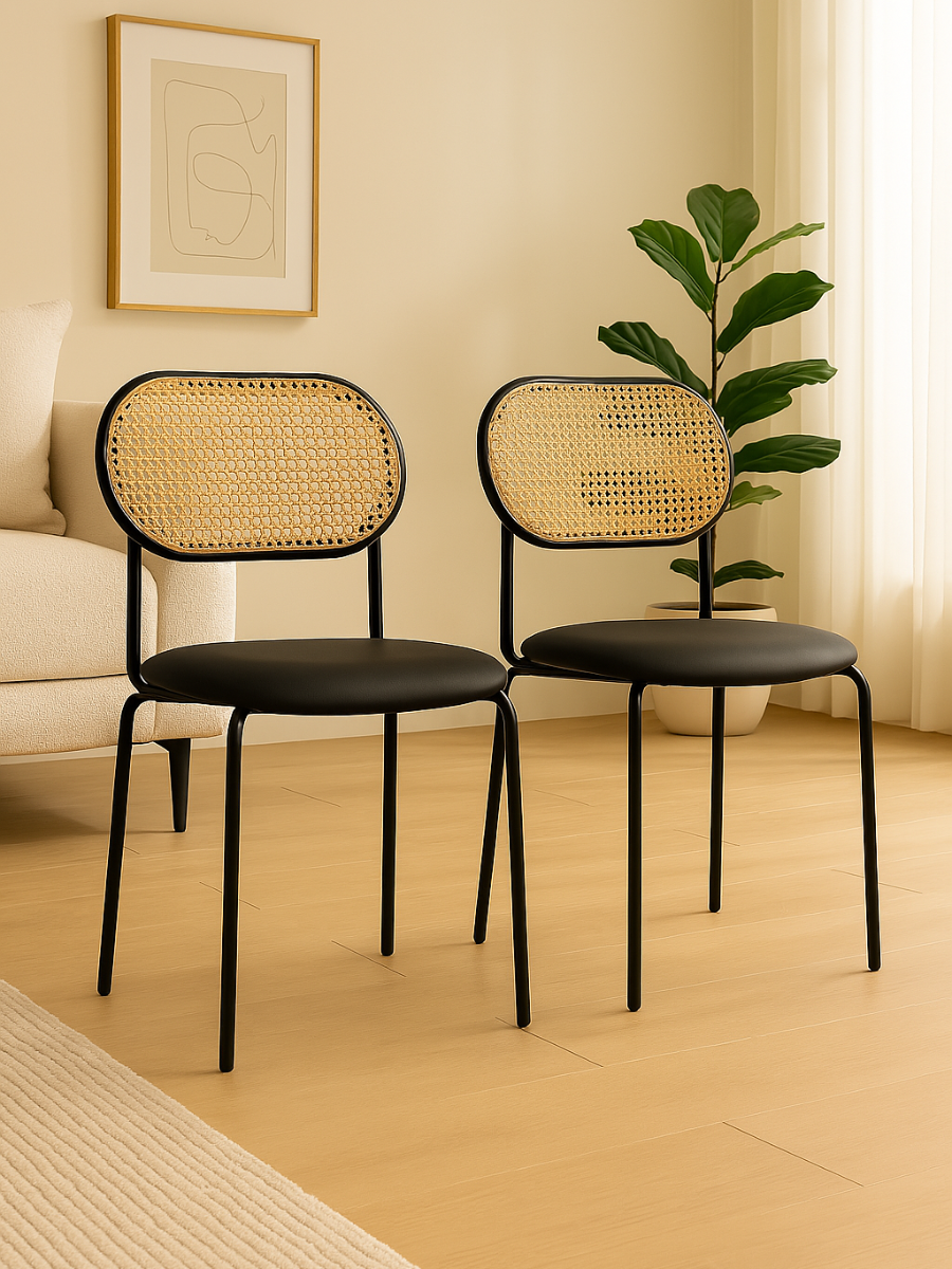 Sierra Black Rattan Chair 2pcs