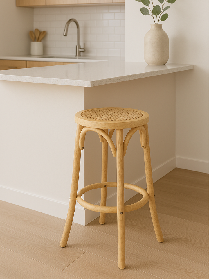 Haven Natural Rattan Bar Stool 2pcs