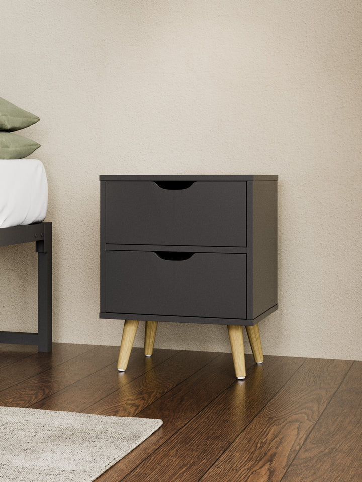 Chelsea Black Wooden Bedside Table