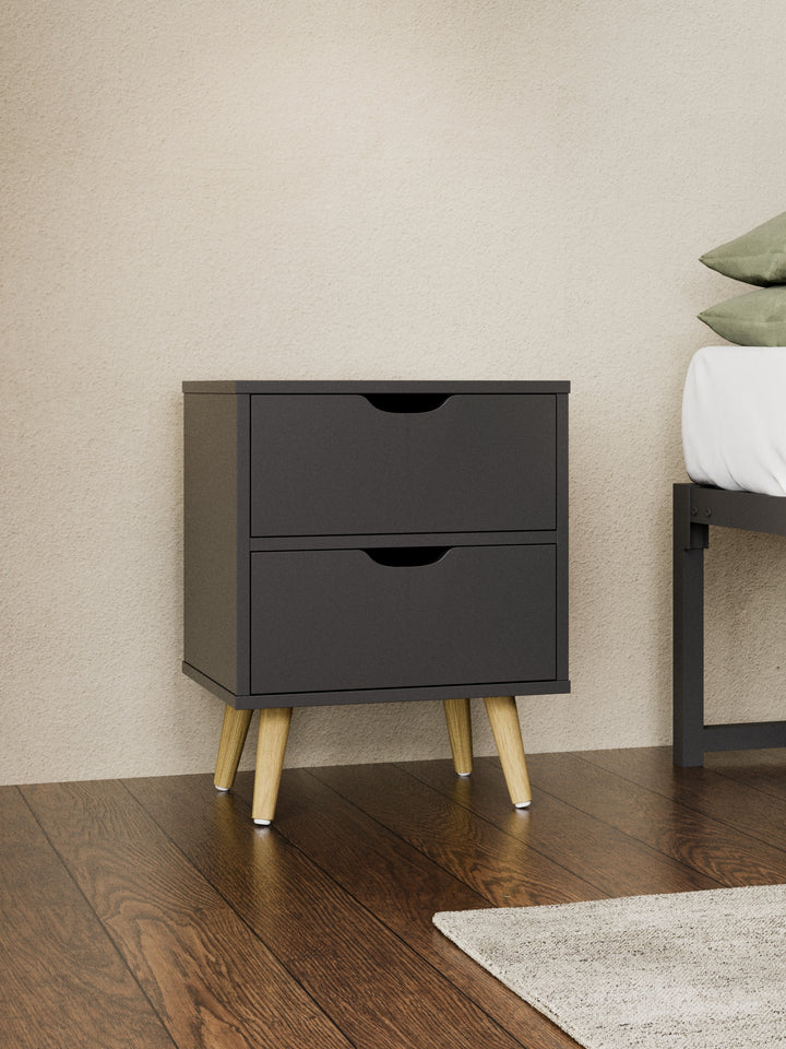 Chelsea Black Wooden Bedside Table