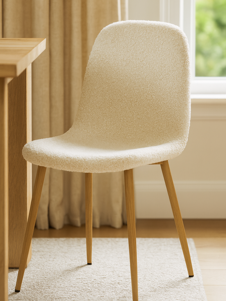 Estelle White & Natural Dining Chair 2pcs