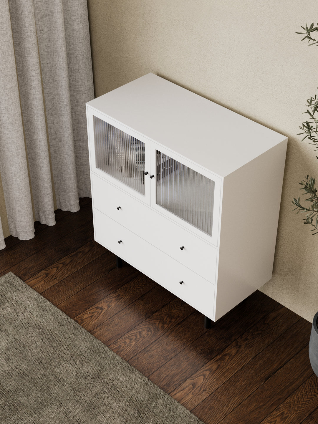 Bartlett White 2 Drawer Sideboard Cabinet