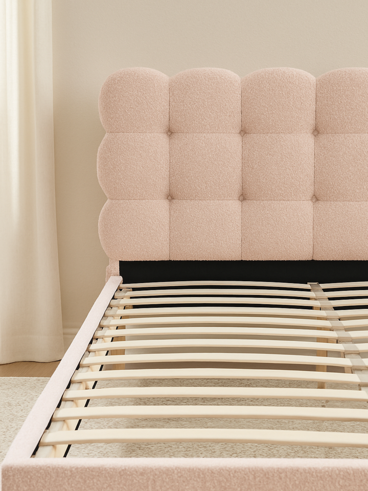 Alysha Pink Boucle Bed Frame