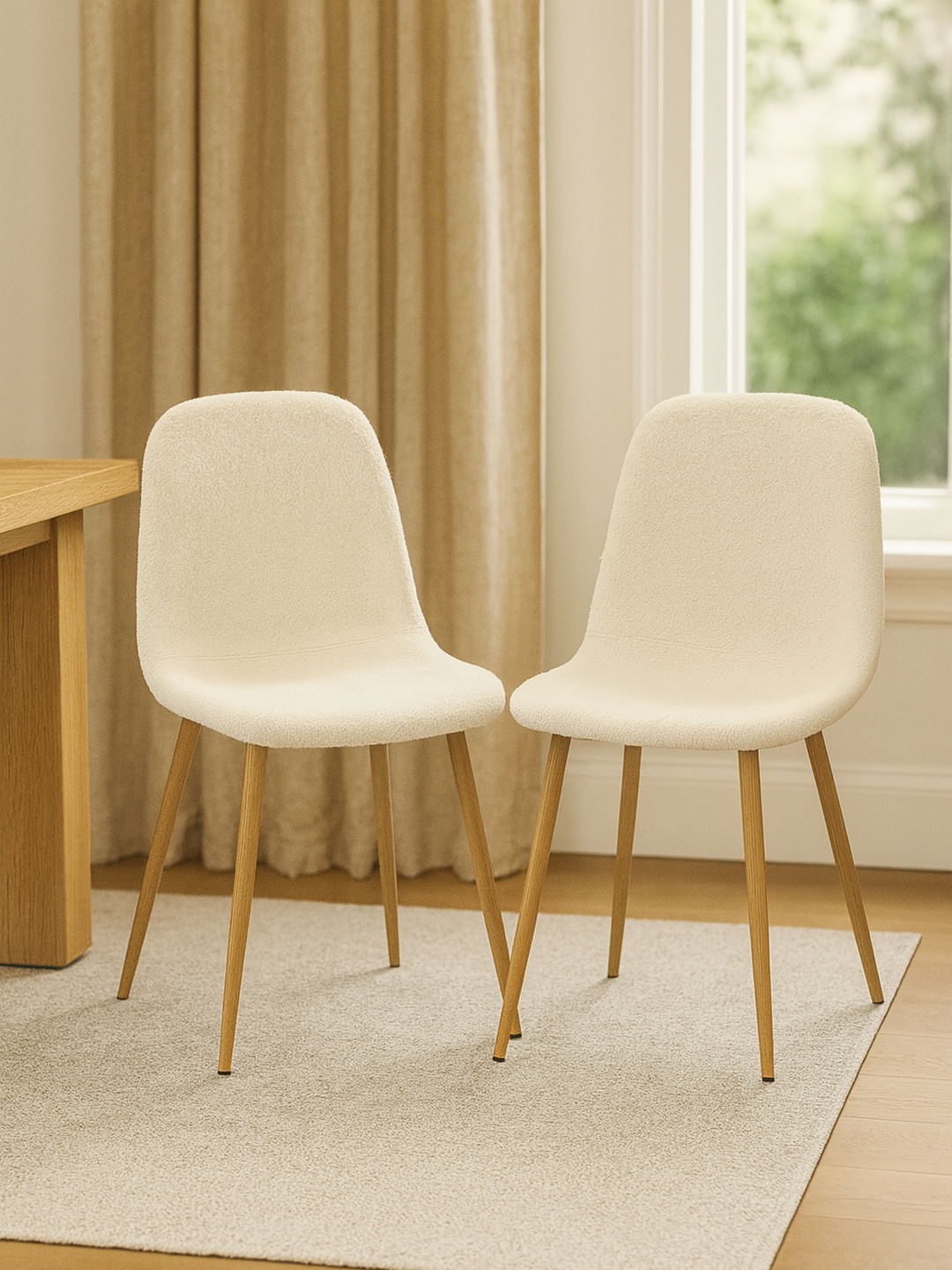 Estelle White & Natural Dining Chair 2pcs