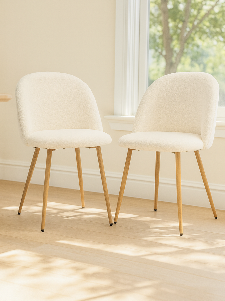 Lola Classic White & Natural Dining Chair 2pcs
