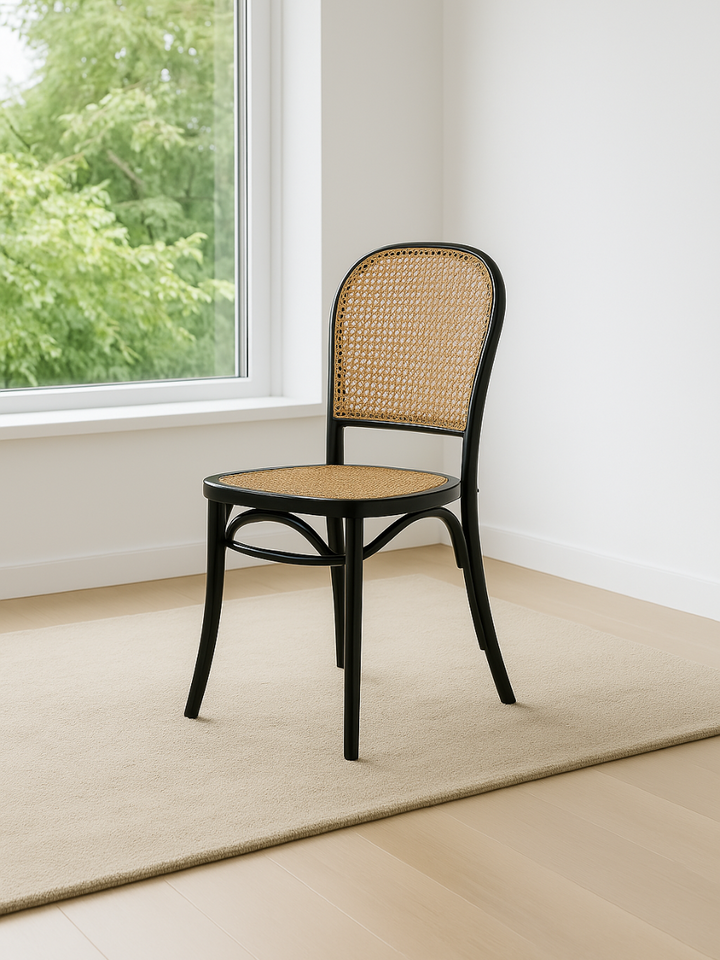 Camden Black Rattan Dining Chair 2pcs