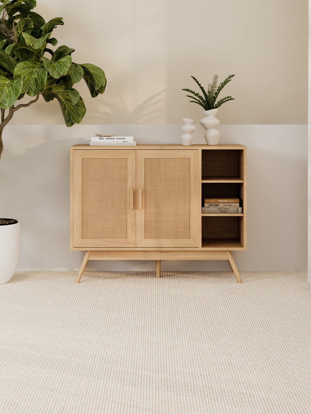 Laura Natural Rattan Sideboard Cabinet Bundle 200cm