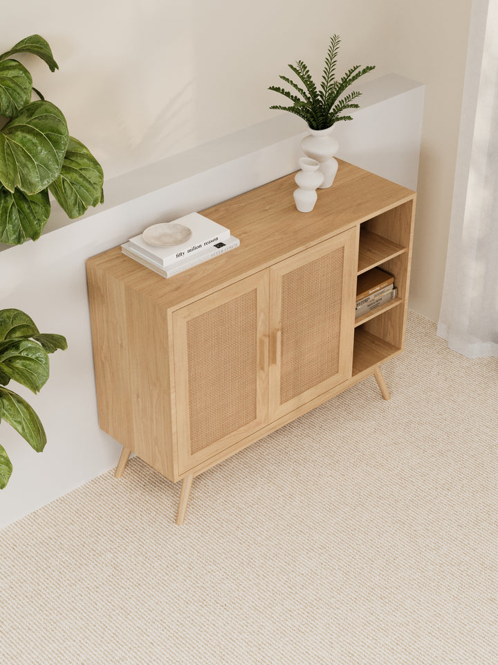Laura Natural Rattan Sideboard Cabinet
