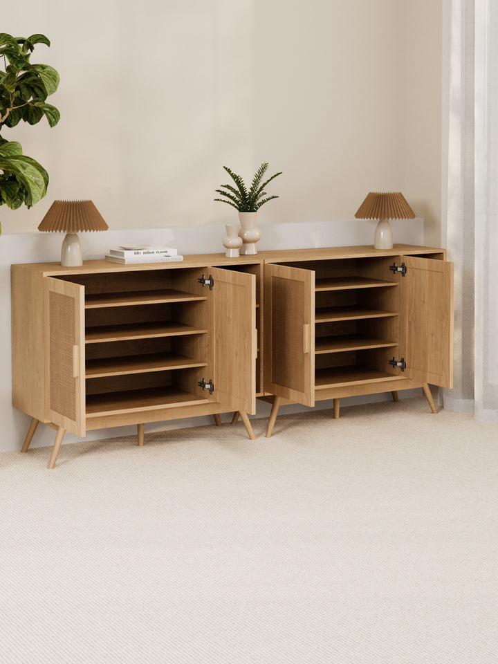 Laura Natural Rattan Sideboard Cabinet Bundle 200cm