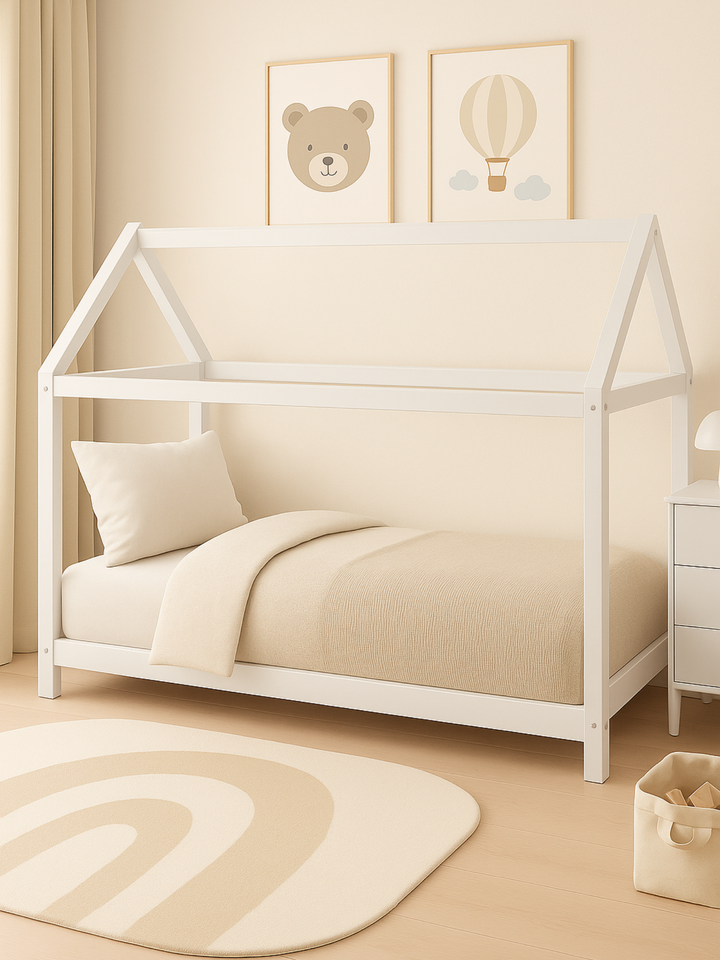 Frankie White Lullaby Kids Single Bed Frame