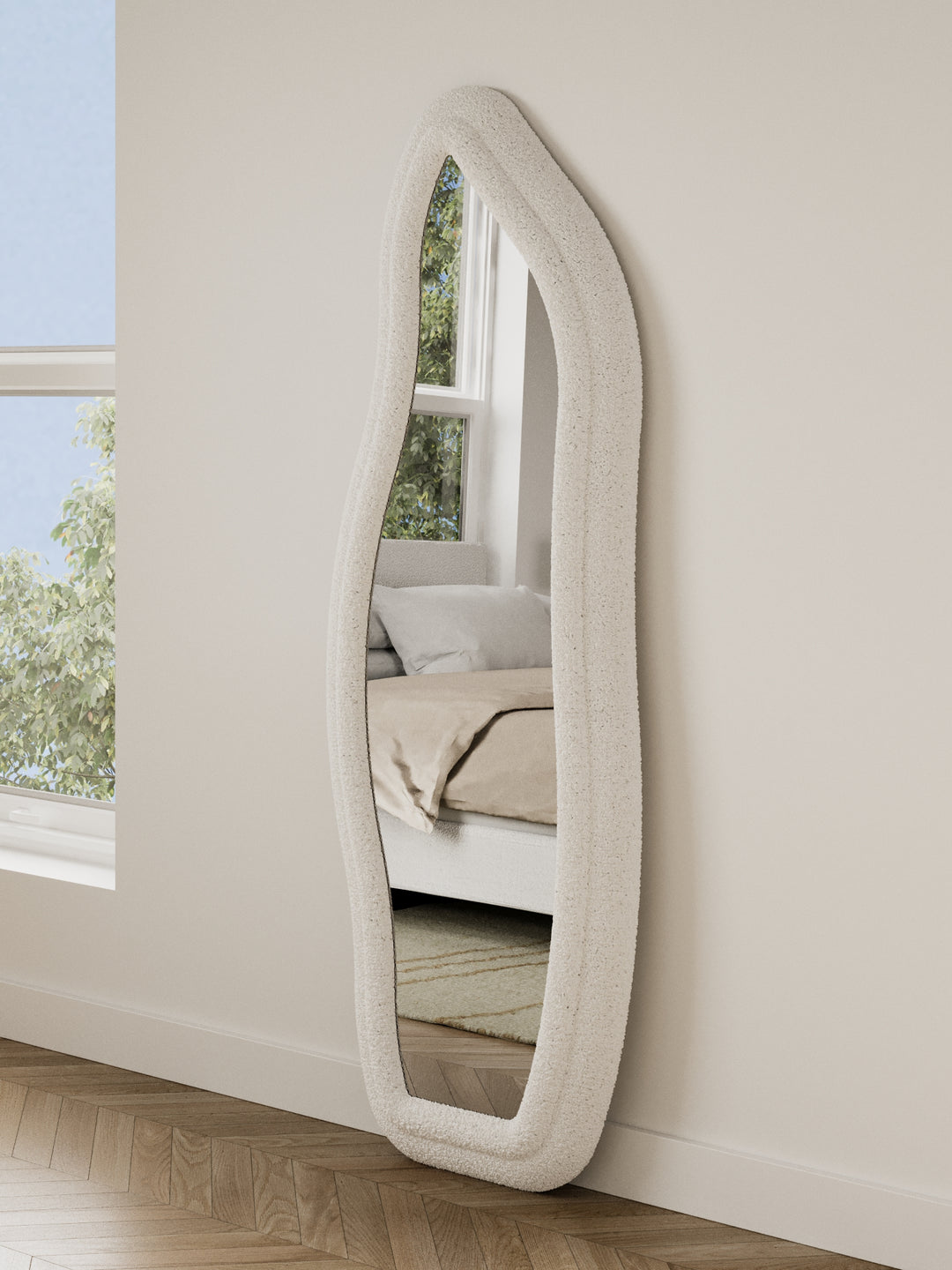 Ginny White Boucle Full Length Mirror