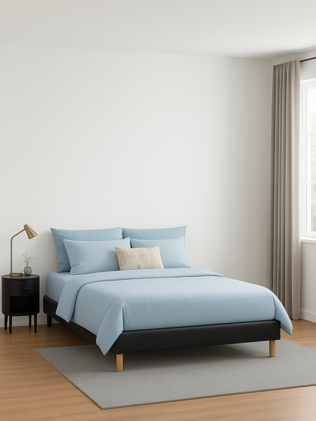 Felix Black Leather Bed Base