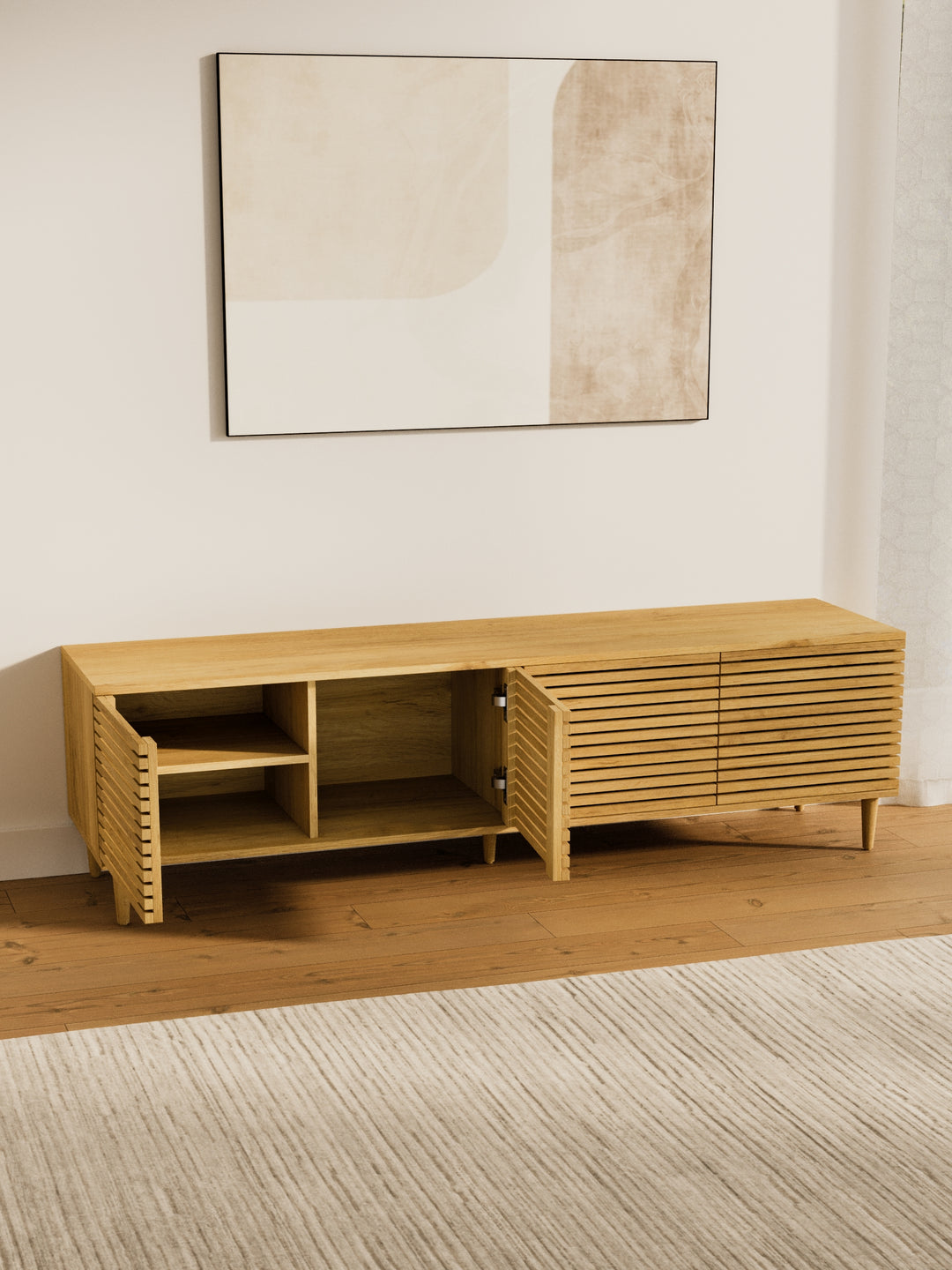 Alec Natural Oakwood Entertainment Unit 160cm
