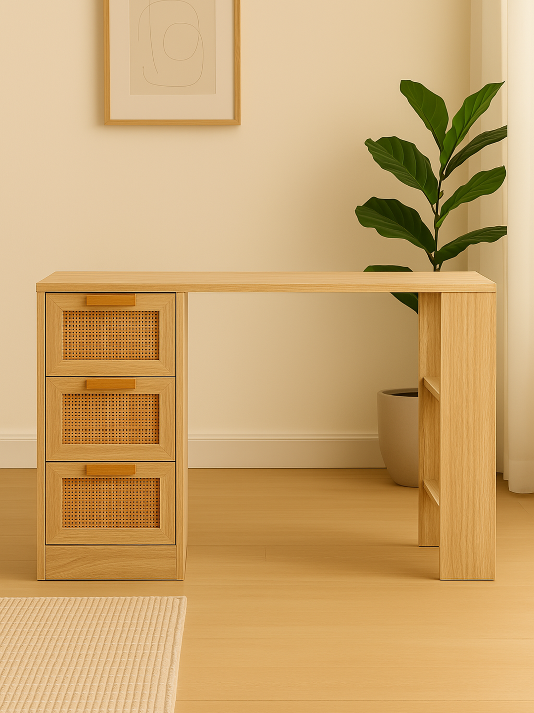 Sienna Natural Rattan Work Desk 120cm