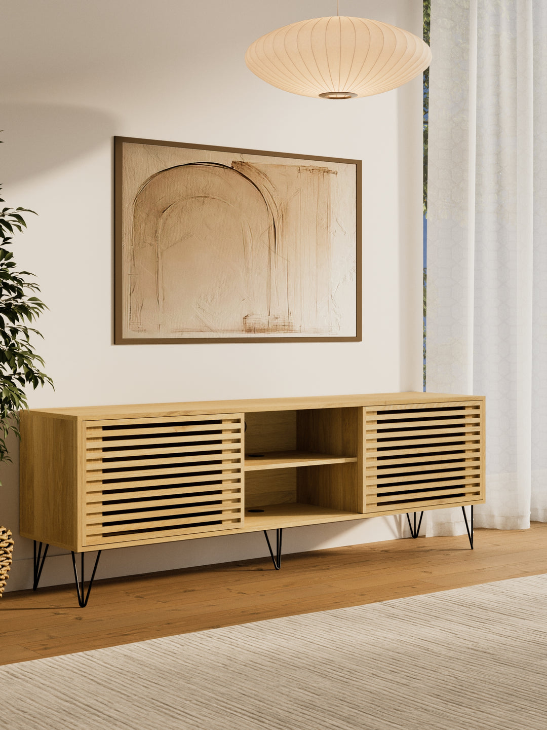 Rio Natural Wooden Entertainment Unit 180cm