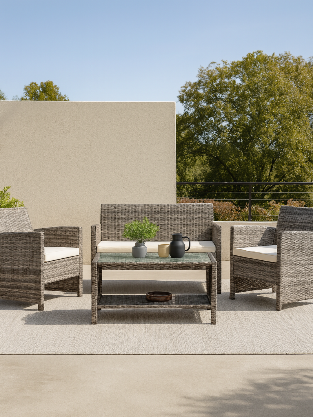 Hudson Grey 4 Seater Outdoor Lounge Set