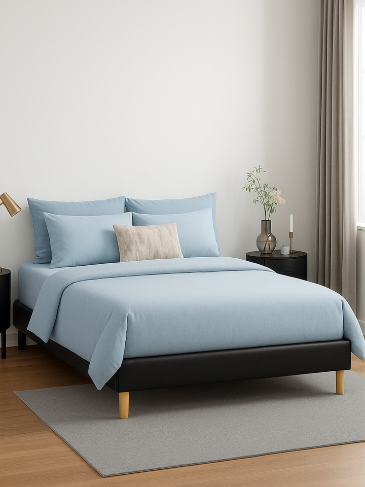 Felix Black Leather Bed Base