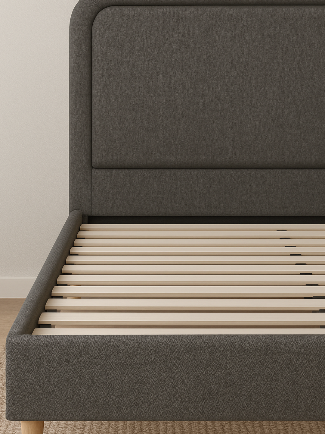 Nate Premium Grey Fabric Bed Frame