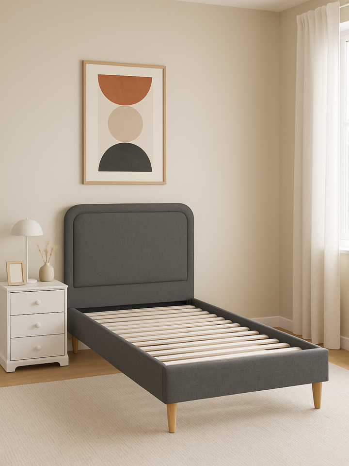 Nate Premium Grey Fabric Bed Frame