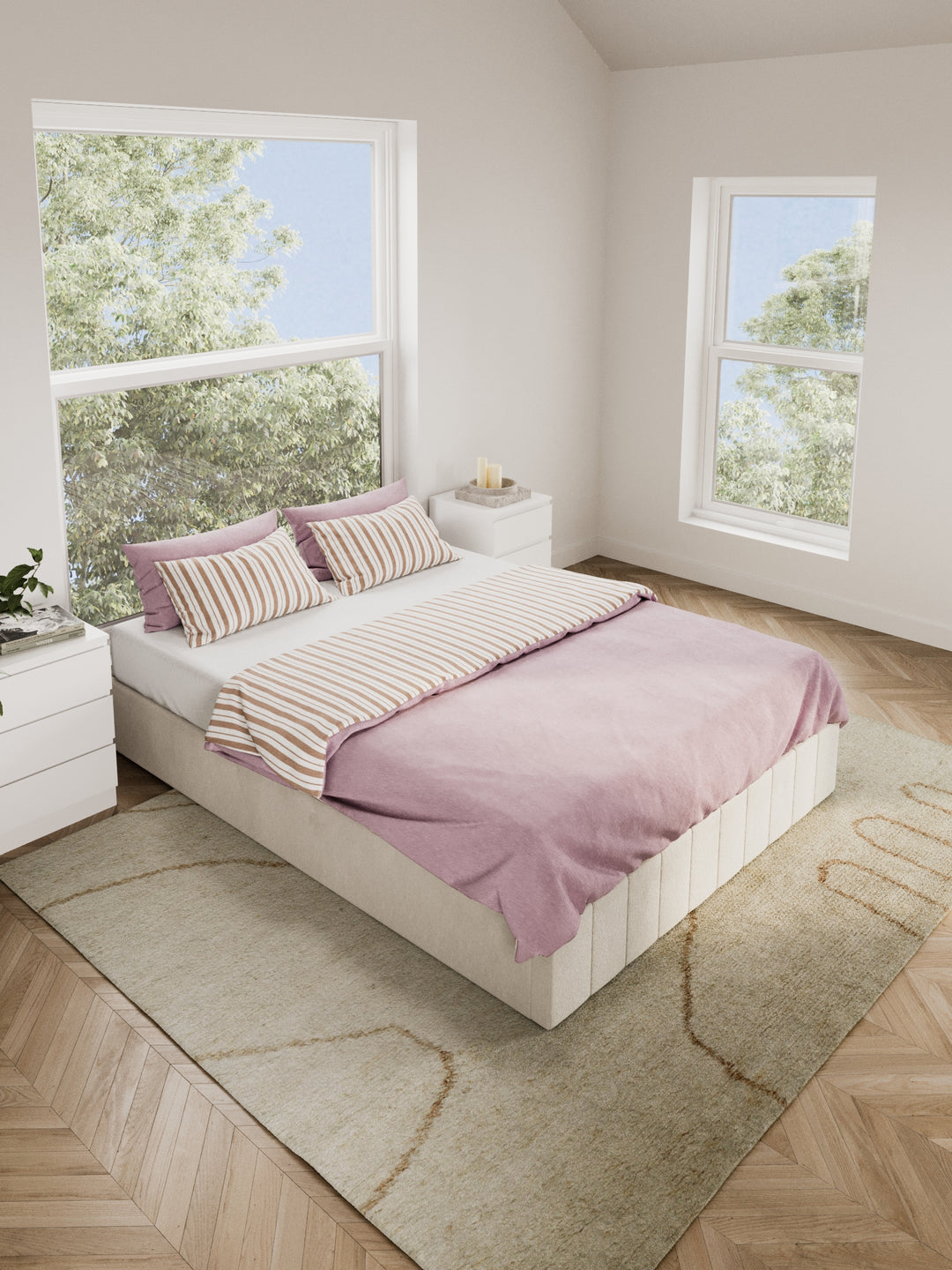 Amelia Cream Velvet Gas Lift Bed Base