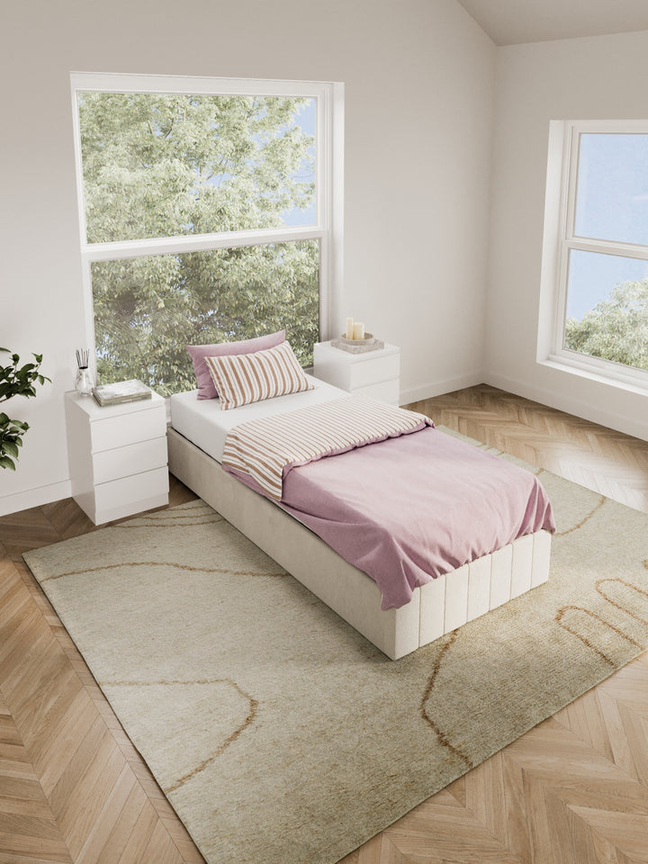 Amelia Cream Velvet Gas Lift Bed Base
