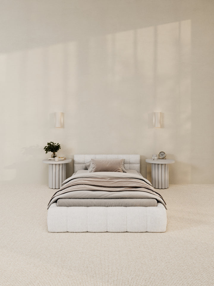 Marshmallow White Cloud Boucle Bed Frame