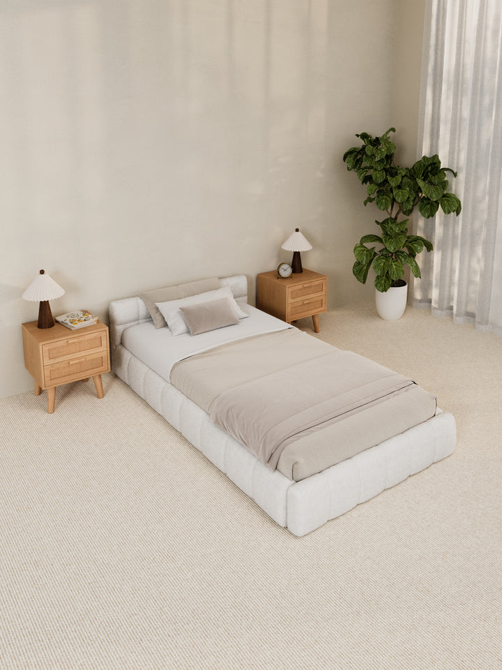 Marshmallow White Cloud Boucle Bed Frame