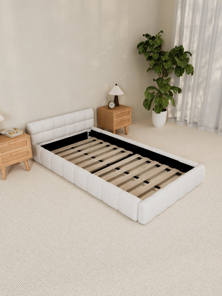 Marshmallow White Cloud Boucle Bed Frame