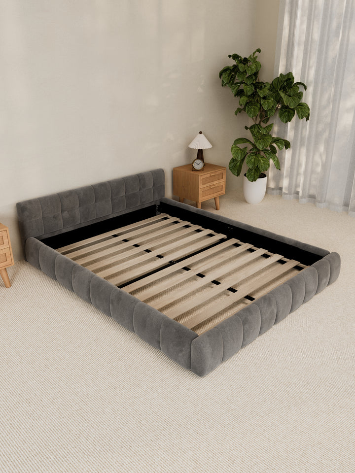 Winnie Grey Velvet Bed Frame