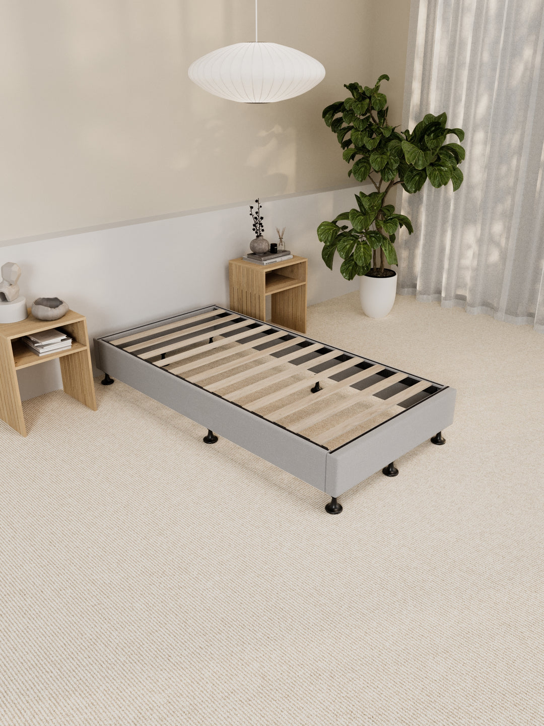 Alexandra Grey Platform Bed Base
