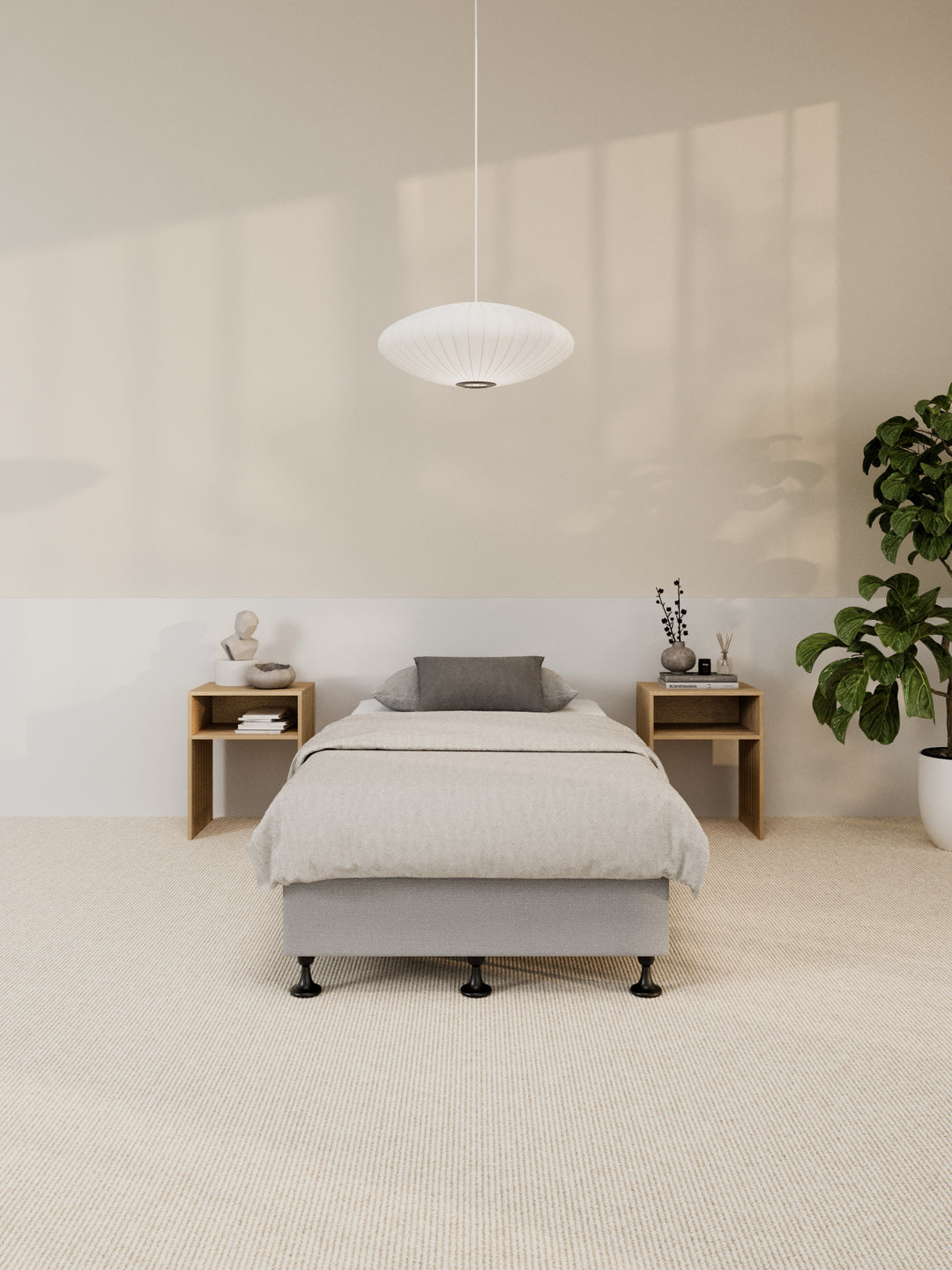 Alexandra Grey Platform Bed Base