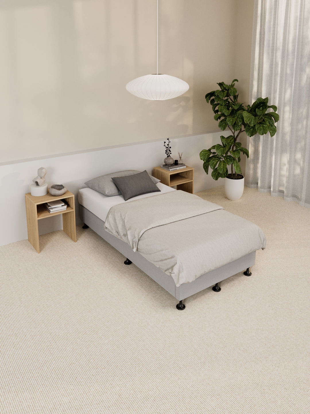 Alexandra Grey Platform Bed Base