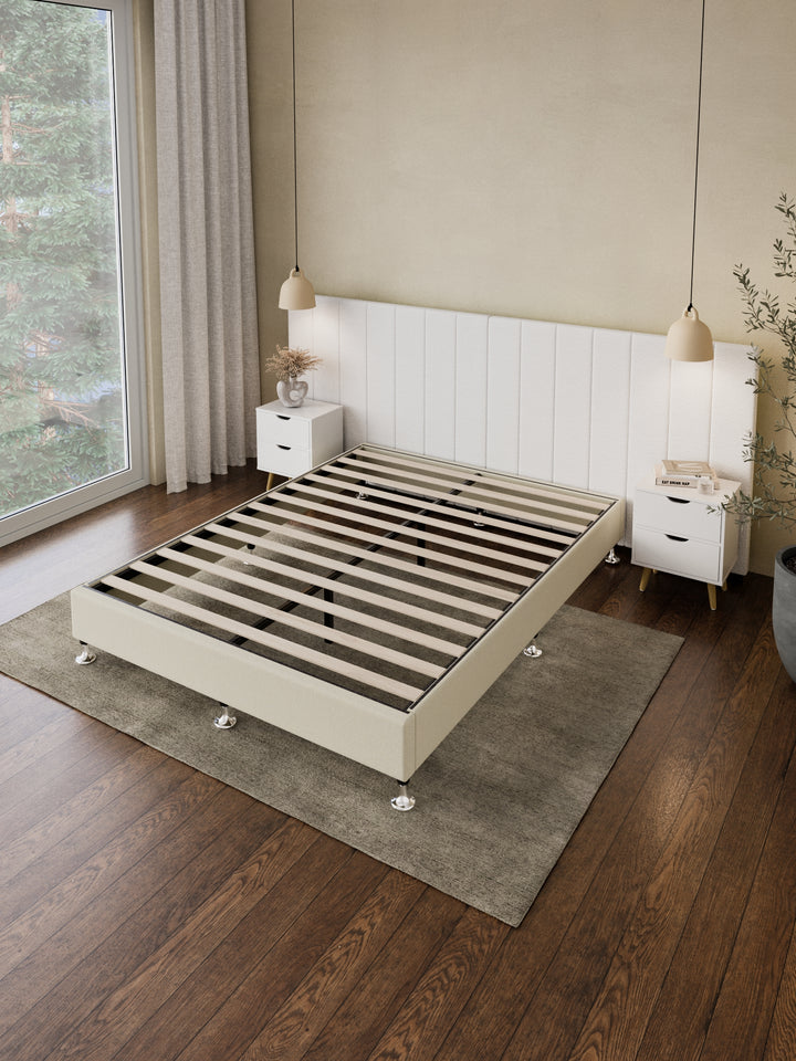 Avalon White Boucle Panel Bedhead