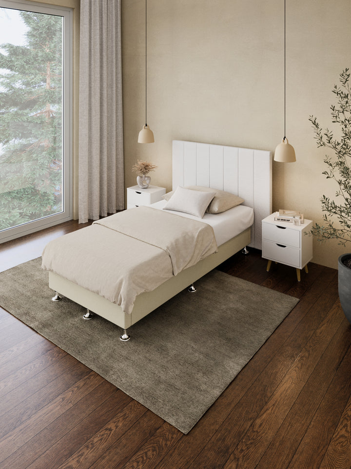 Avalon White Boucle Panel Bedhead