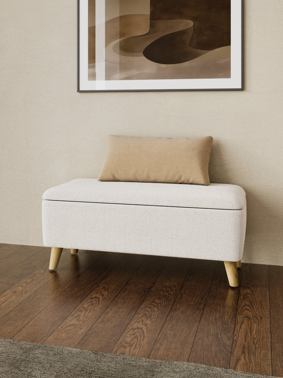 Brielle Boucle Cushioned Storage Ottoman