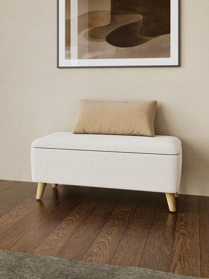 Brielle Boucle Cushioned Storage Ottoman