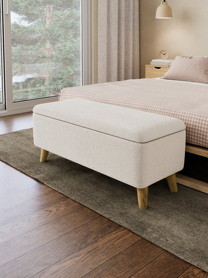 Brielle Boucle Cushioned Storage Ottoman