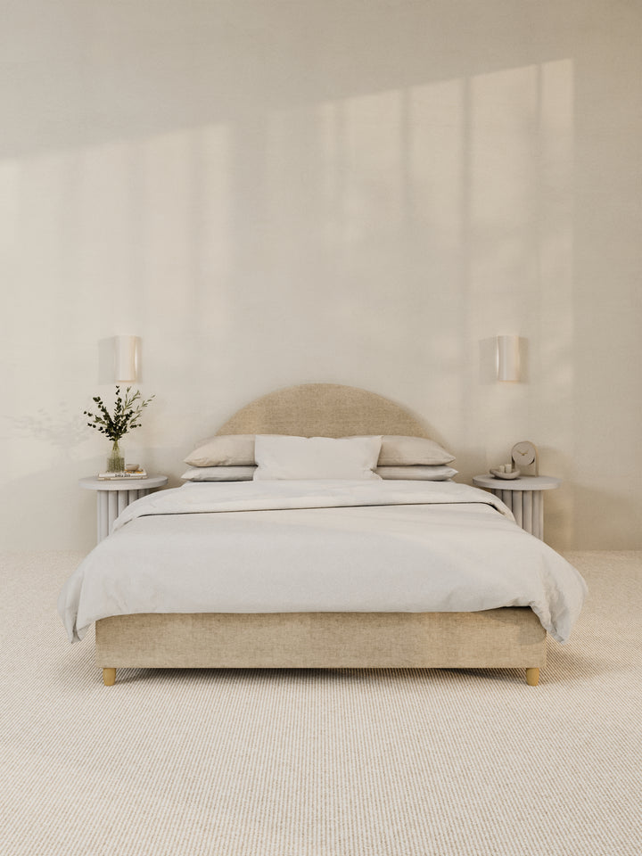 Carla Curve Beige Bed Frame