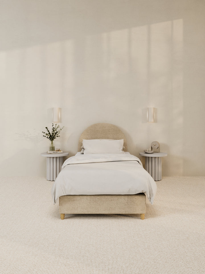 Carla Curve Beige Bed Frame