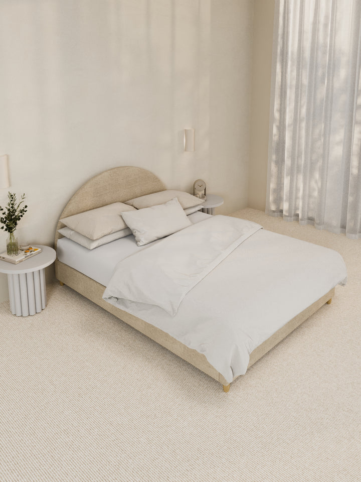 Carla Curve Beige Bed Frame