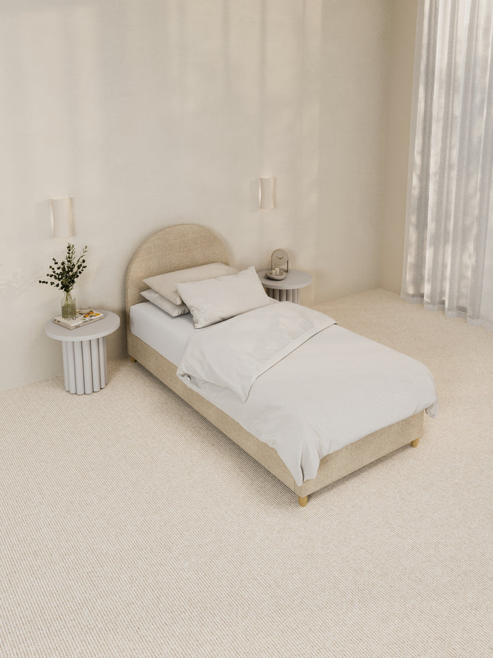 Carla Curve Beige Bed Frame