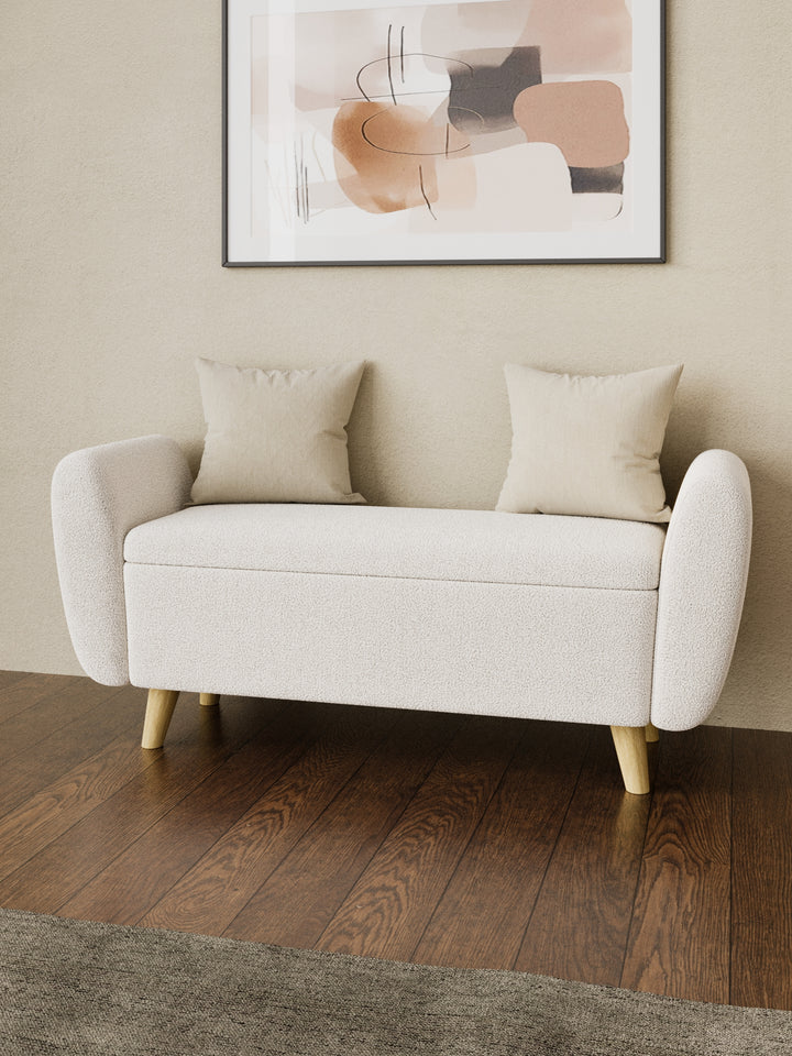 Charlotte Boucle Cushioned Storage Ottoman