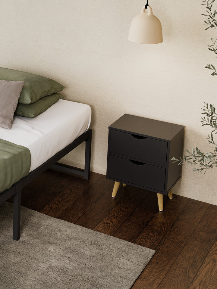 Chelsea Black Wooden Bedside Table