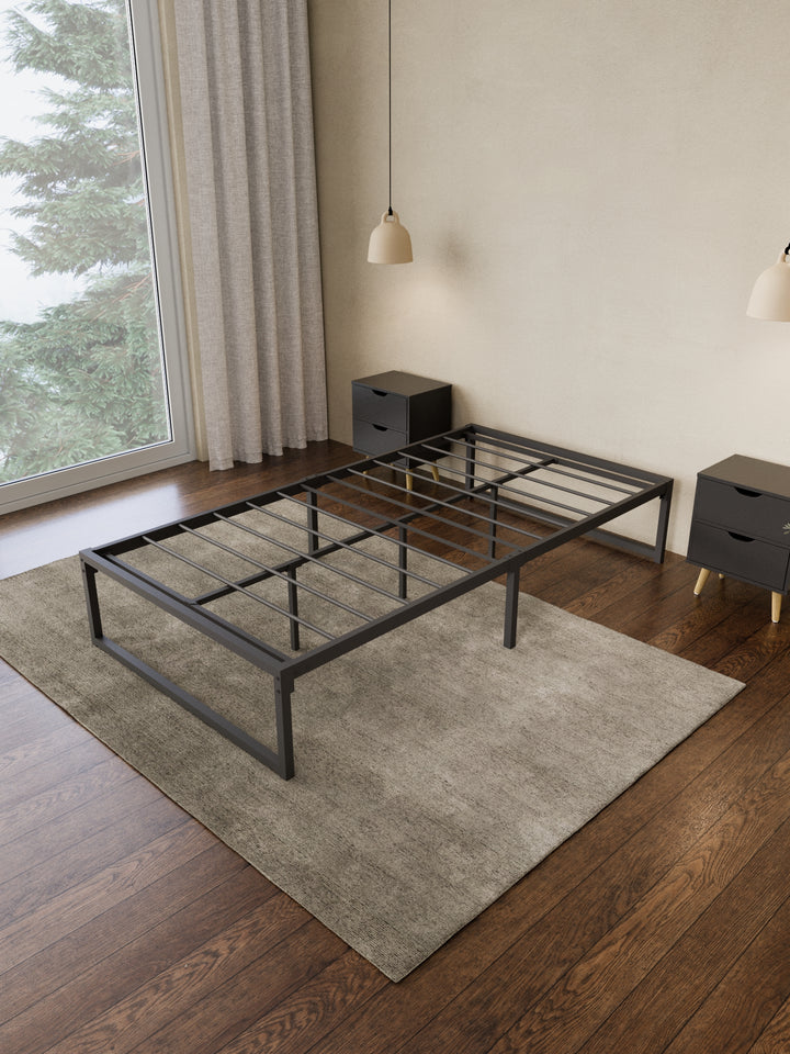 Christine Black Metal Storage Bed Base