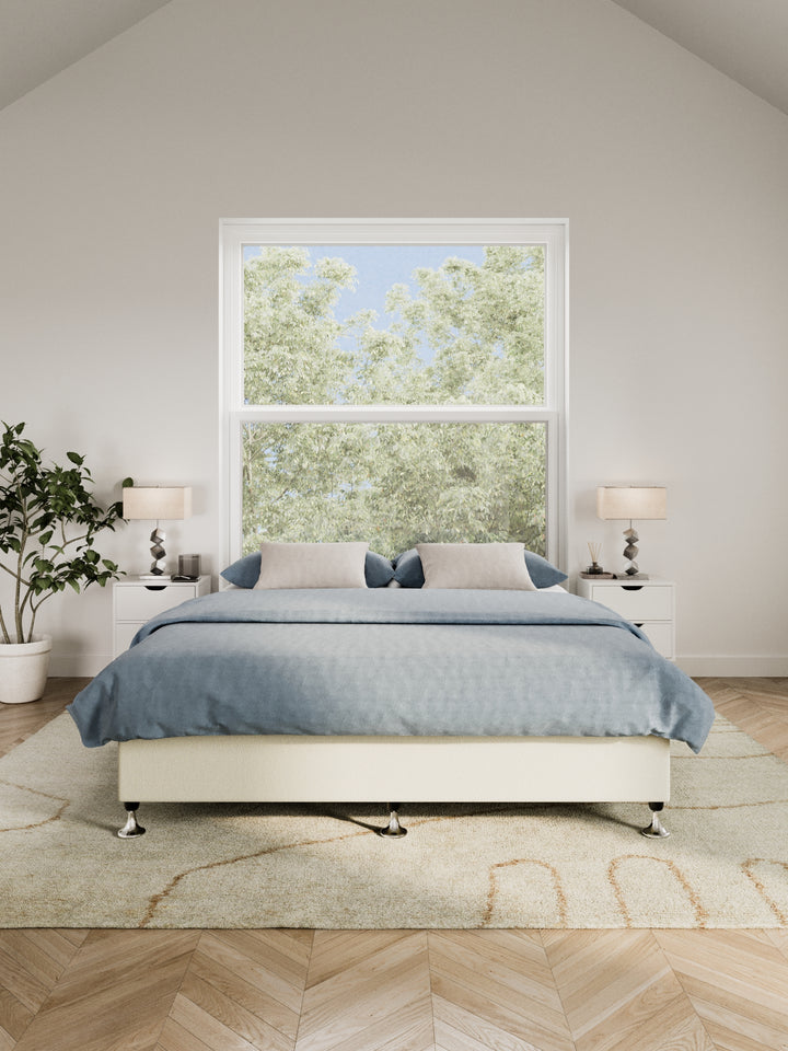 Cronulla Off White Platform Bed Base