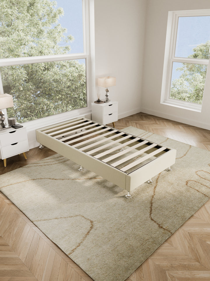 Cronulla Off White Platform Bed Base